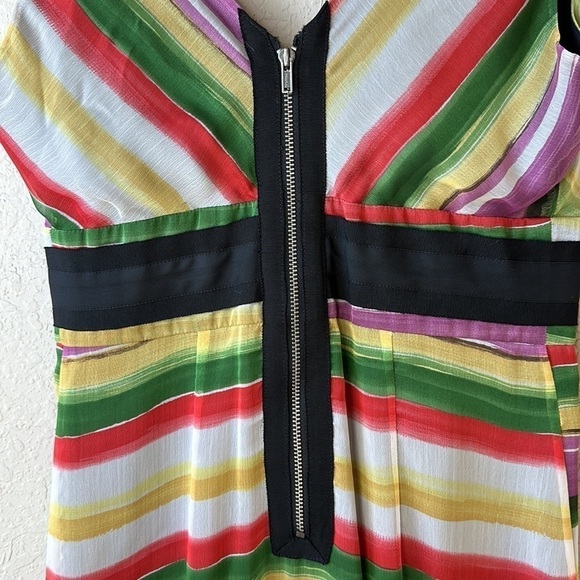 The Limited Colorful Sheer Overlay Empire Waist V Neck Cocktail Dress Size 2 - Picture 7 of 16